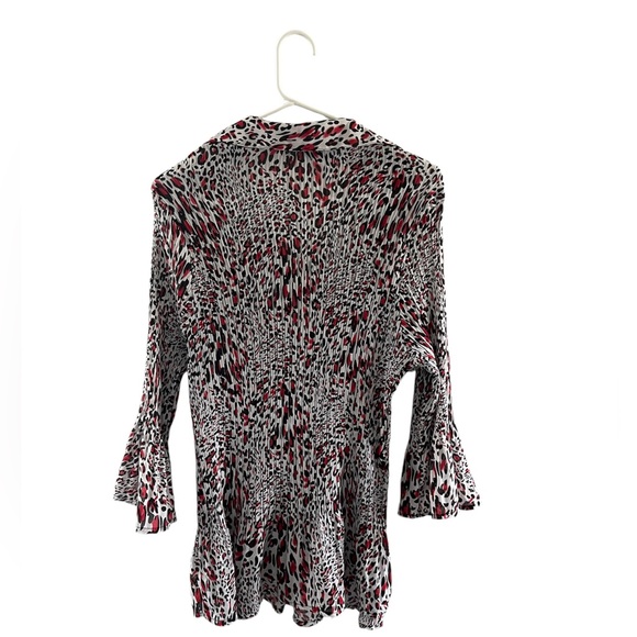 Fashion Bug 1X Ribbed Animal Print Blouse - Picture 2 of 4